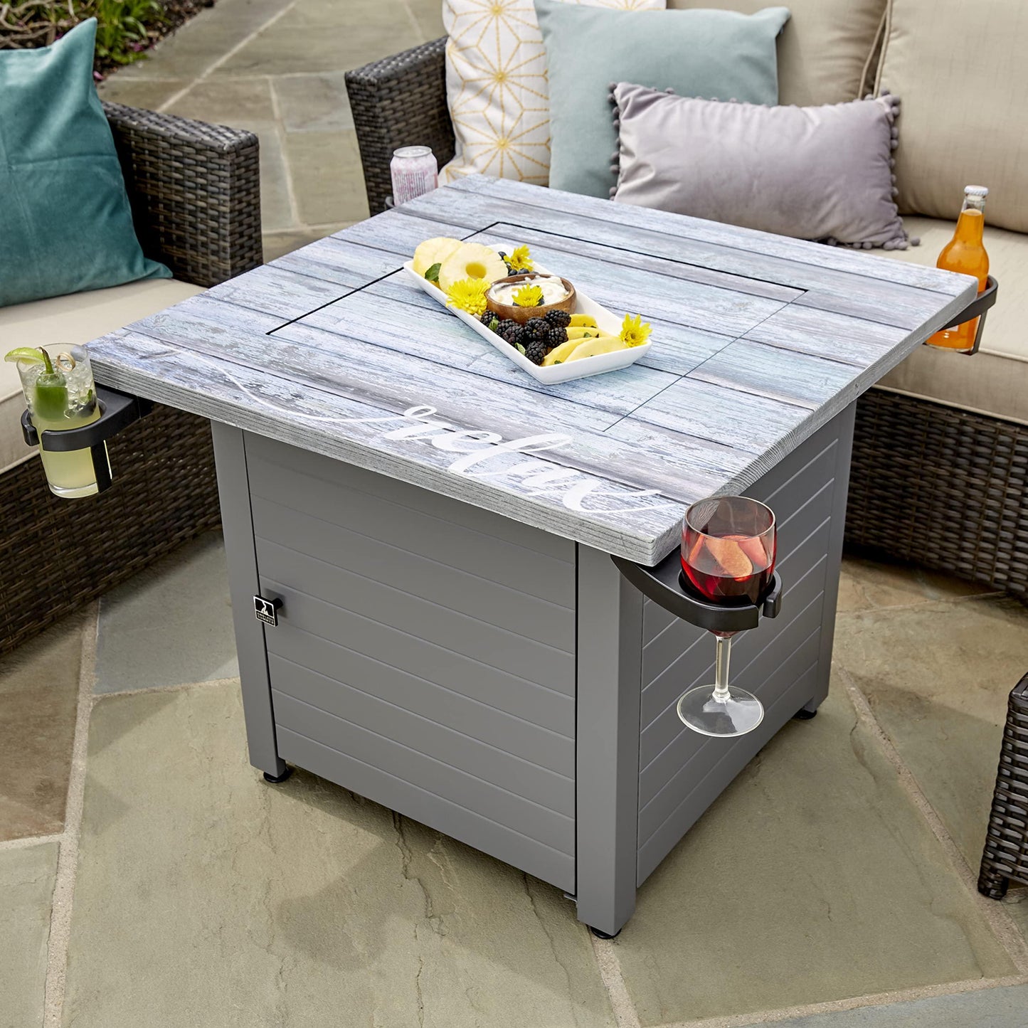 Relax Gray 30” Square Gas Fire Table - CookCave