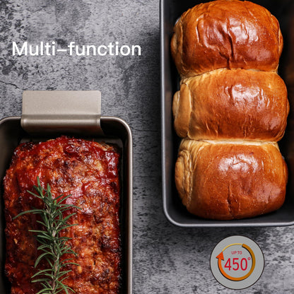 HONGBAKE Meatloaf Pan with Drain Tray, 9 x 5 Inches Loaf Pans with Insert, Nonstick Meat Loaf for Baking, Reduce the Fat and Kick Up the Flavor, Grey - CookCave