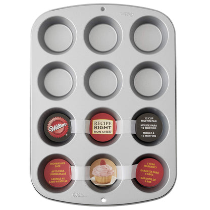 Wilton Recipe Right Muffin Pan, 12-Cup Non-Stick Muffin Pan - CookCave