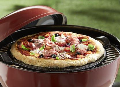 Emile Henry Made in France Flame Top Pizza Stone, Black. Perfect for Pizzas or Breads. In the Oven, On Top of the BBQ. Safe up to 750 degrees F. 100% Natural Clay, Glazed Surface. Easy to Clean. - CookCave