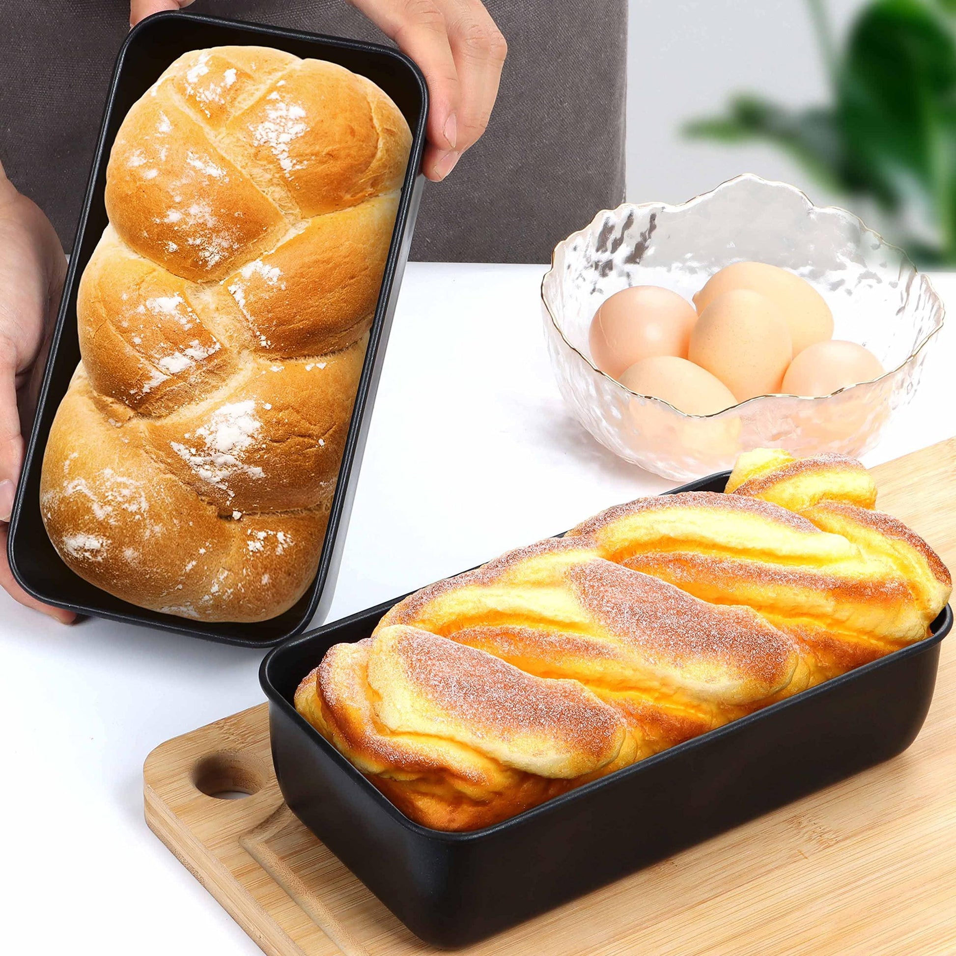Homikit Loaf Pan Set of 3, 9 x 5 Inch Stainless Steel Bread Loaf Pans for Baking Homemade Banana Sandwich Cake, Medium Metal Meat Loaf Pan Tins Nonstick & Healthy, Oven Safe - CookCave