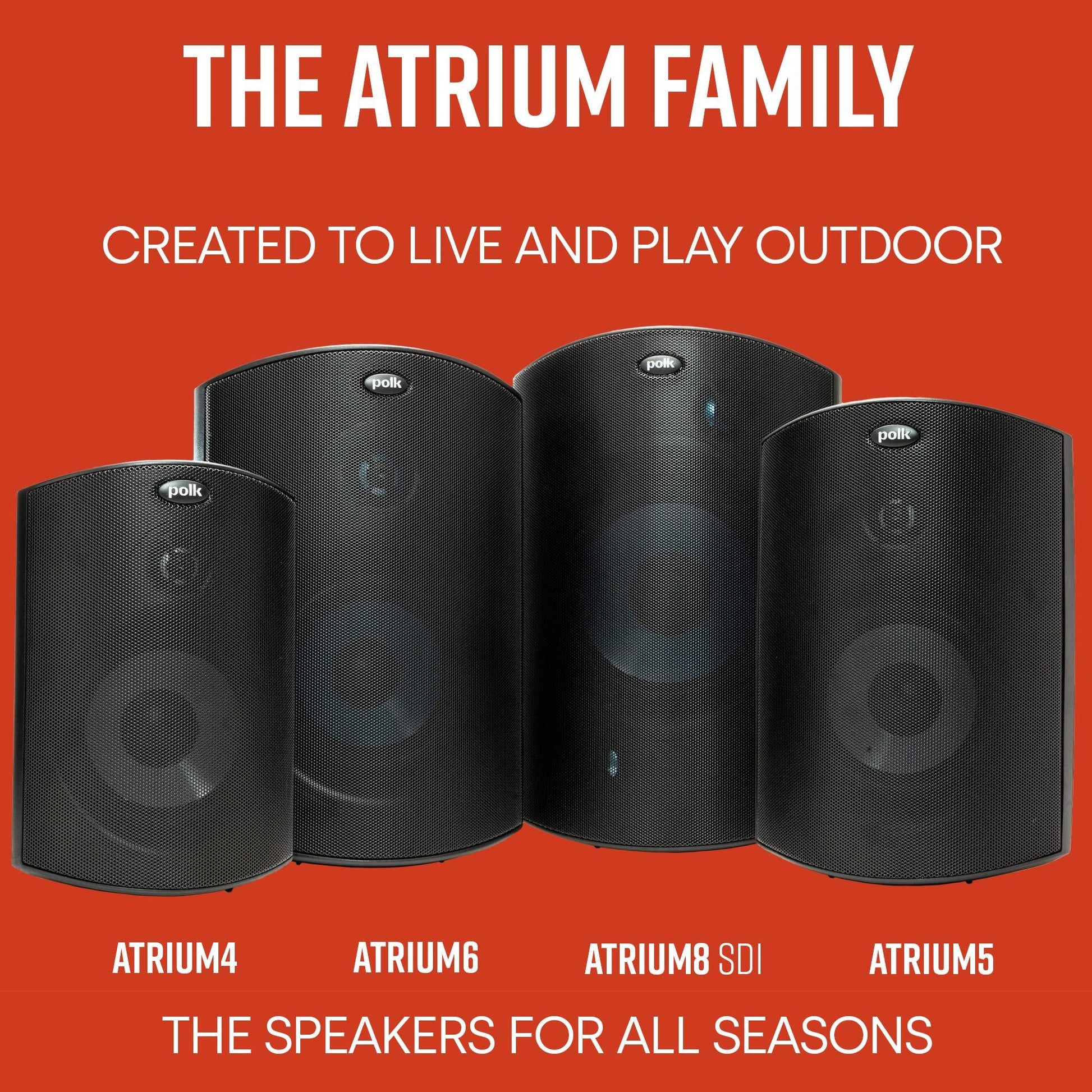Polk Audio Atrium 4 Outdoor Speakers with Powerful Bass (Pair, Black), All-Weather Durability, Broad Sound Coverage, Speed-Lock Mounting System - CookCave