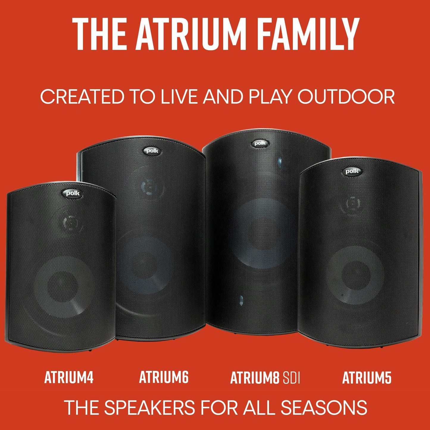 Polk Audio Atrium 5 Outdoor Speakers with Powerful Bass (Pair, Black), All-Weather Durability, Broad Sound Coverage, Speed-Lock Mounting System - CookCave