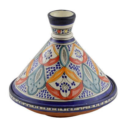 Moroccan Handmade Serving Tagine Exquisite Ceramic With Vivid colors Traditional 12 inches Across XLarge - CookCave