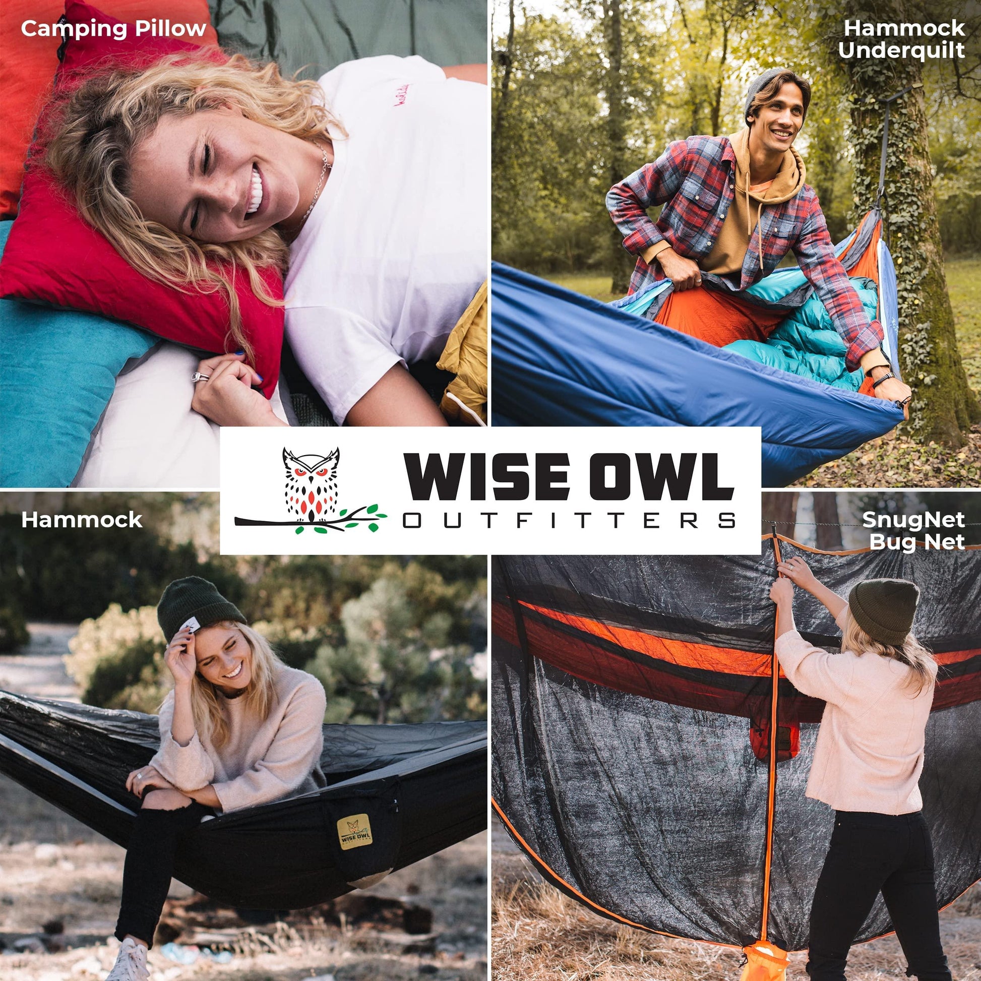 Wise Owl Outfitters Camping Hammock - Camping Essentials, Portable Hammock w/Tree Straps, Single or Double Hammock for Outside, Hiking, and Travel - CookCave