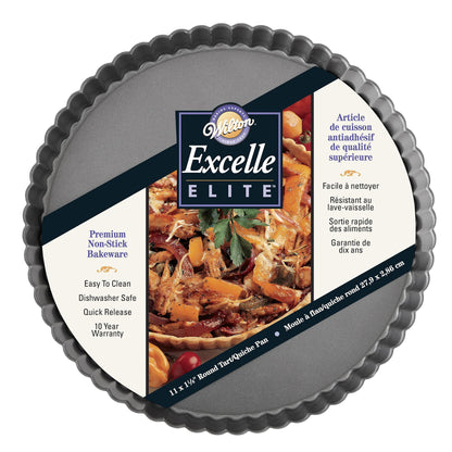 Wilton Excelle Elite Non-Stick Tart Pan and Quiche Pan with Removable Bottom, 11-Inch - CookCave