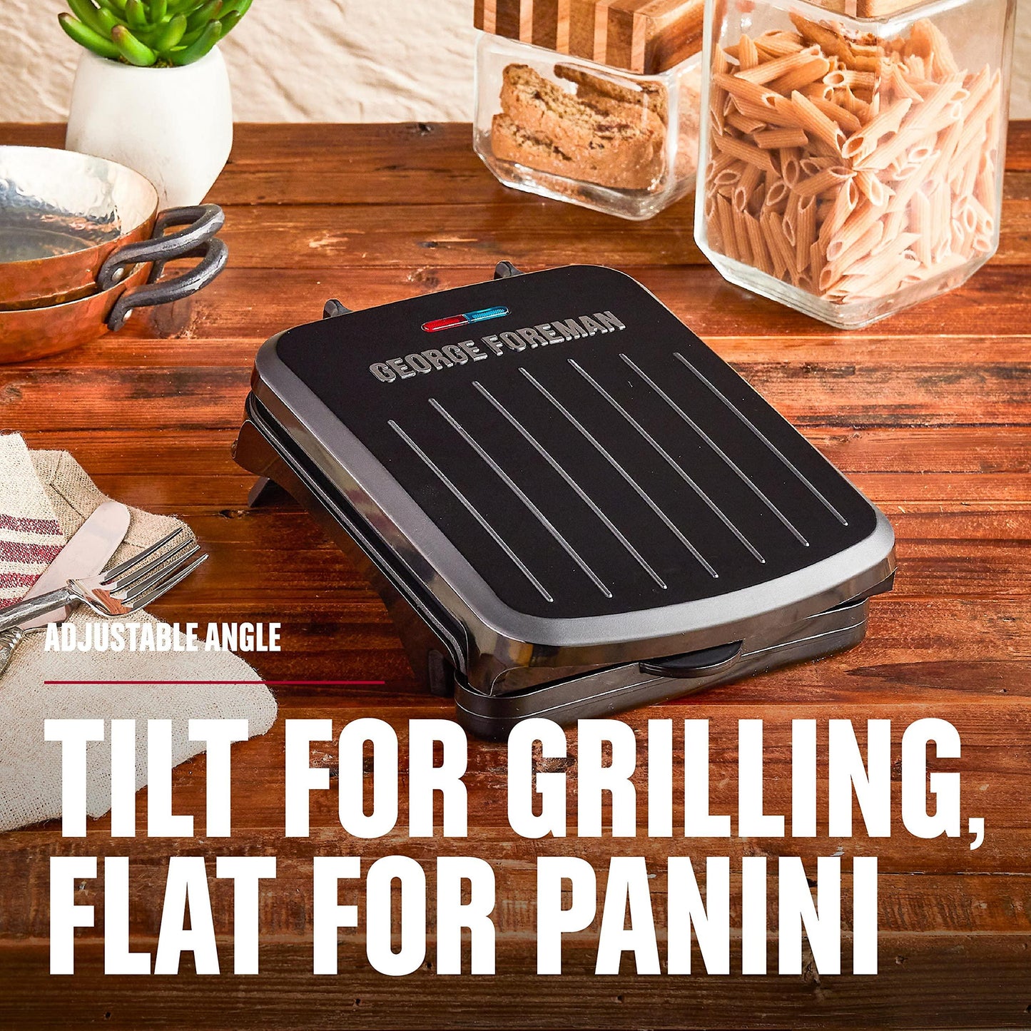 George Foreman 2-Serving Classic Plate Electric Indoor Grill and Panini Press, Black, GRS040B - CookCave