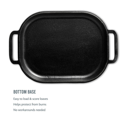 Challenger Bread Pan - Made in the USA - Cast Iron Loaf Pan with Lid for Homemade Breadmaking Sealed Bread Cloche Inverted Dutch Oven Set for Baking - CookCave