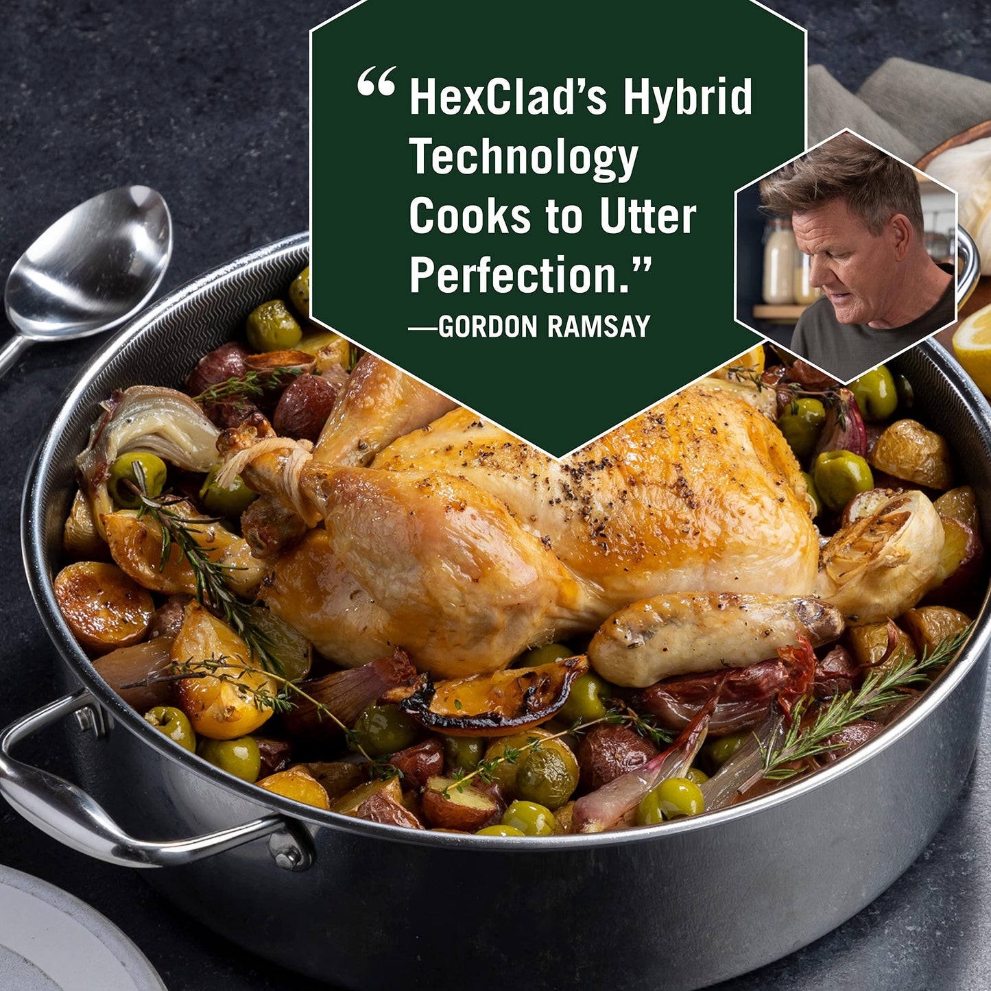 HexClad Hybrid Nonstick Sauté Pan and Lid, Chicken Fryer, 7-Quart, Dishwasher and Oven-Safe, Compatible with All Cooktops… - CookCave