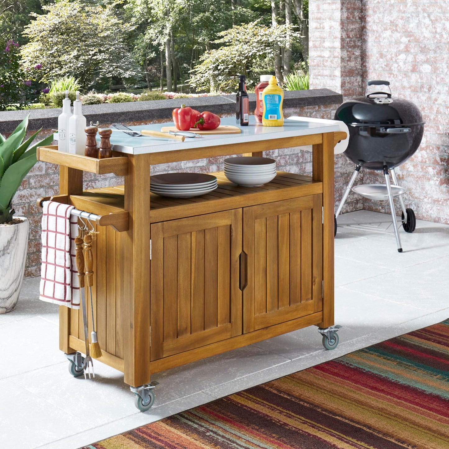 Homestyles Maho Brown Outdoor Cart - CookCave