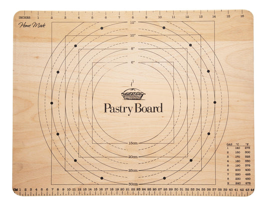 KitchenCraft Home Made Pastry Board with Measurements, Beechwood, 45 x 35 cm - CookCave