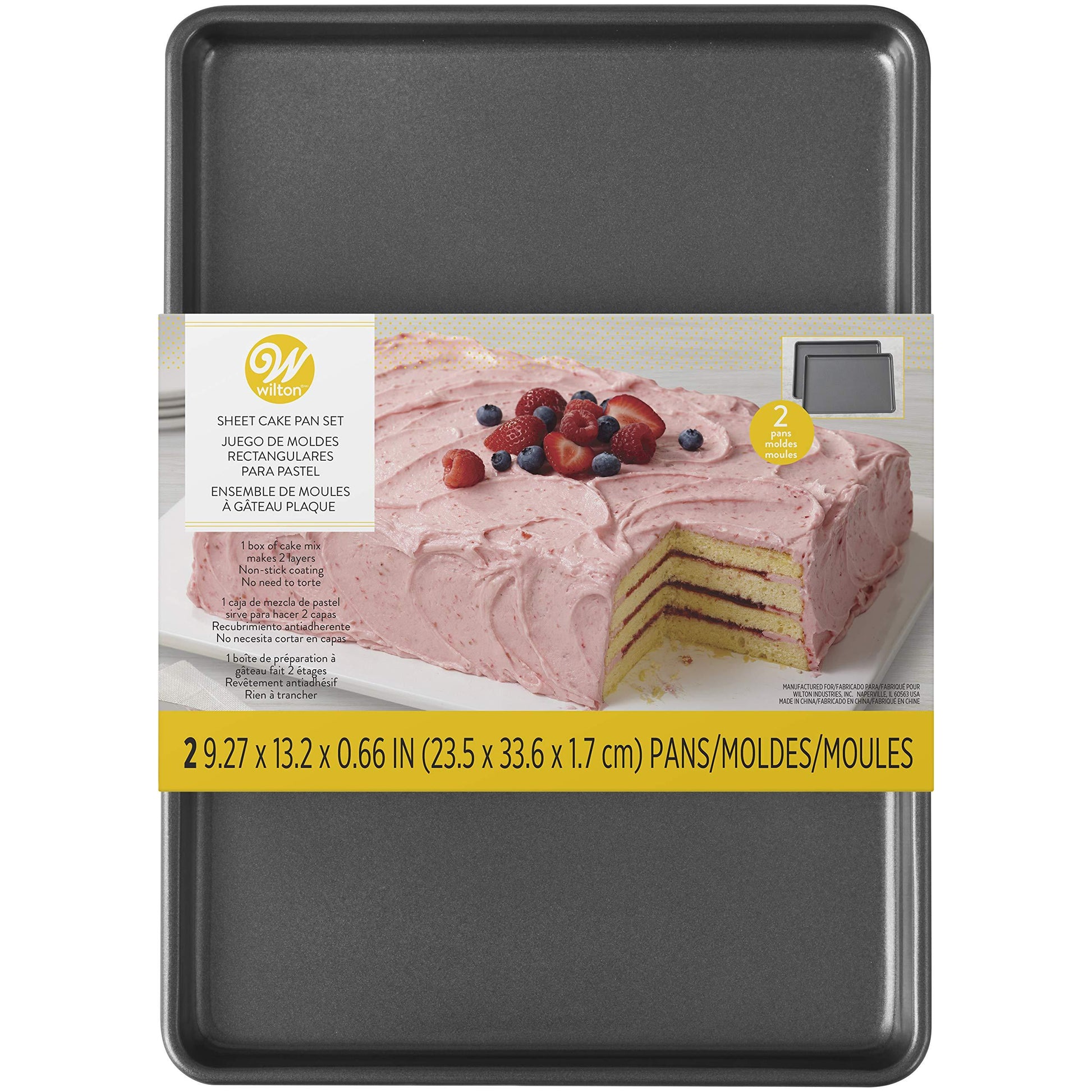 Wilton Easy Layers Sheet Cake Pan, 2-Piece Set, Rectangle Steel Sheet Pan - CookCave