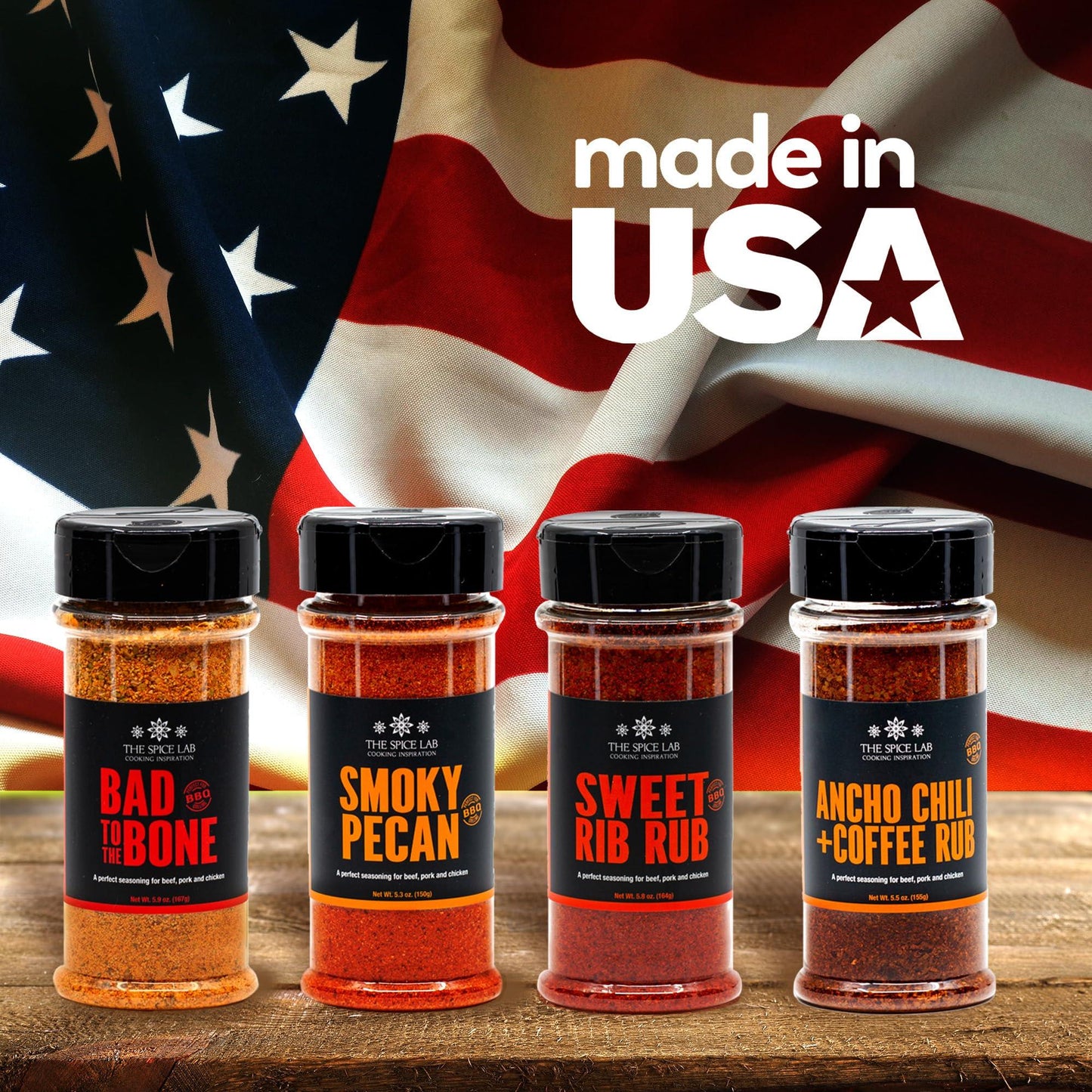 The Spice Lab BBQ Barbecue Spices and Seasonings Set - Ultimate Grilling Accessories Set - Gift Kit for Barbecues, Grilling, and Smoking - Great Gift for Men or Gift for Dad Made in the USA - CookCave