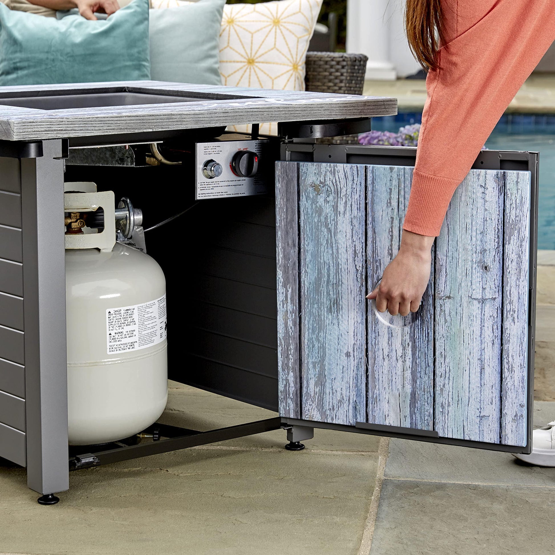 Relax Gray 30” Square Gas Fire Table - CookCave