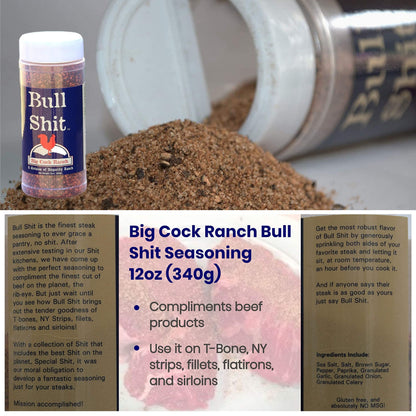 Big Cock Ranch Gourmet Seasoning Bundle All-Purpose Special 13oz, Bull for Steak, Good Sweet N' Salty 11oz and Chicken Gluten-Free and No MSG - CookCave