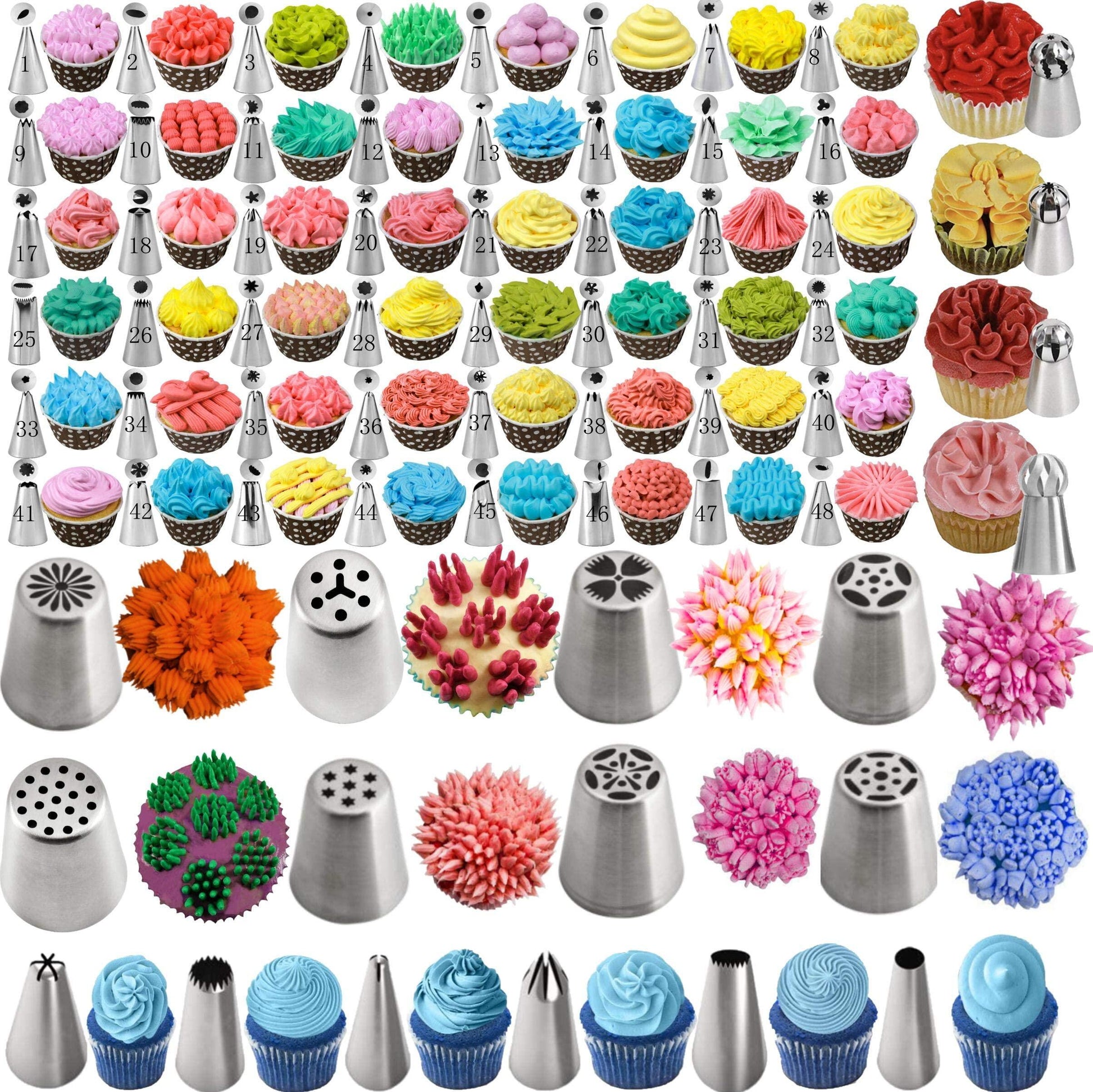ARNISION 359PCs Cake Decorating Baking Supplies Kit, Baking Set with 66 Piping Tips, Icing Bags and Tips Set for Beginners,Baking Tools,Cupcake Decorating Kit - CookCave