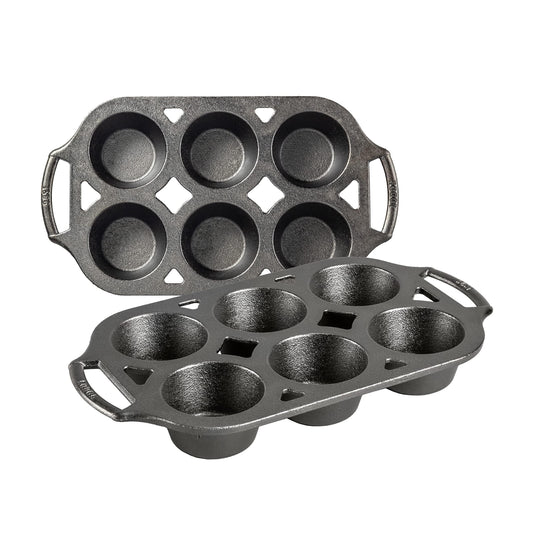 Lodge Cast Iron 2 Piece Muffin Pan Set - CookCave