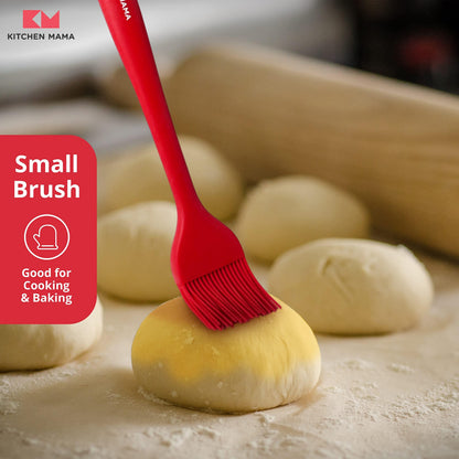 Kitchen Mama Silicone Basting Pastry Brush: Set of 2 Heat Resistant Basting Brushes for Baking, Grilling, Cooking and Spreading Oil, Butter, BBQ Sauce, or Marinade. Dishwasher Safe (Red) - CookCave