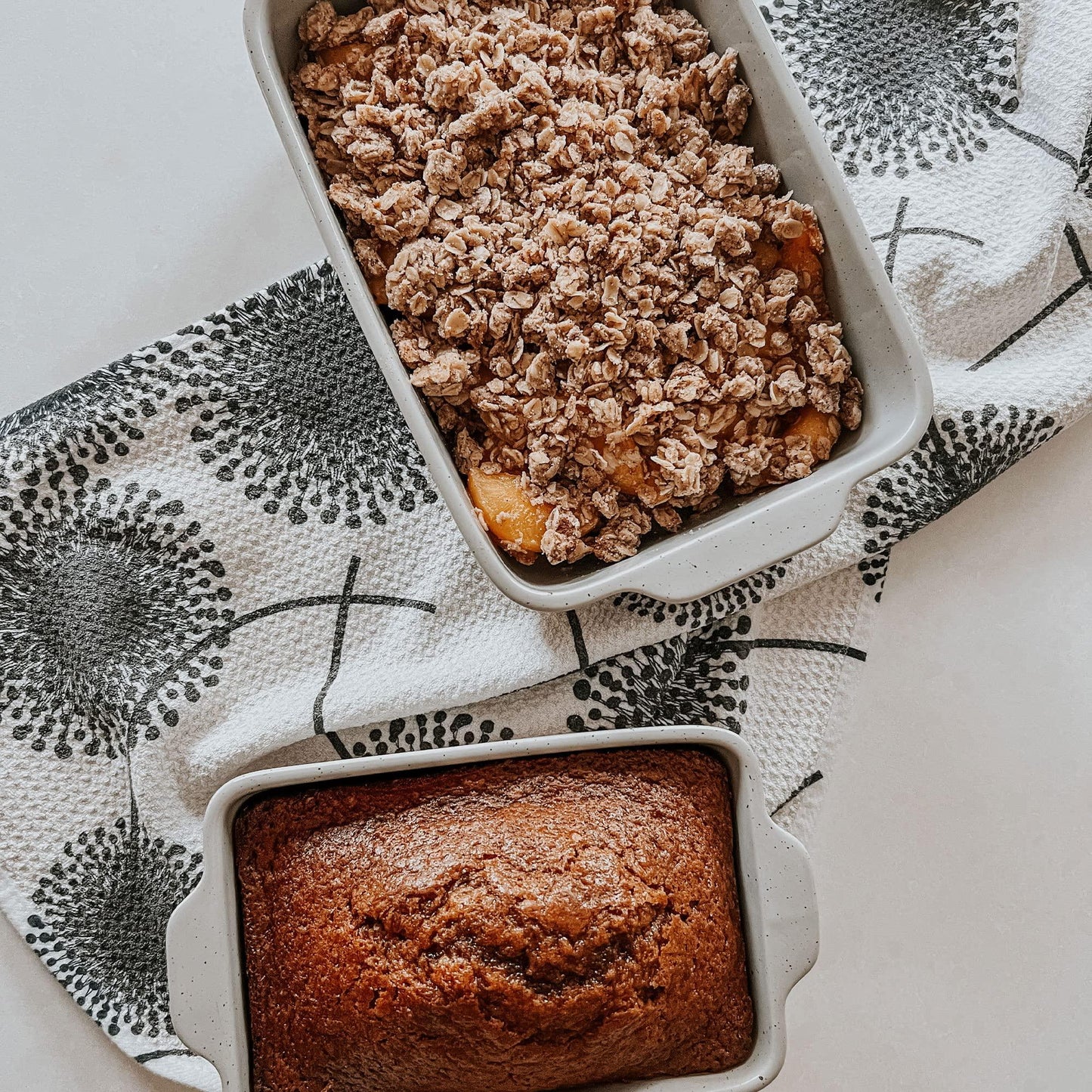 Mora Ceramic Set of 2 Baking Dishes For Casserole, Banana Bread, Brownies, Broiling, Roasting, and Baking. 7x11 in and Loaf Pans - Porcelain Serving Bakeware from Oven to Table. Freezer Safe - Grey - CookCave