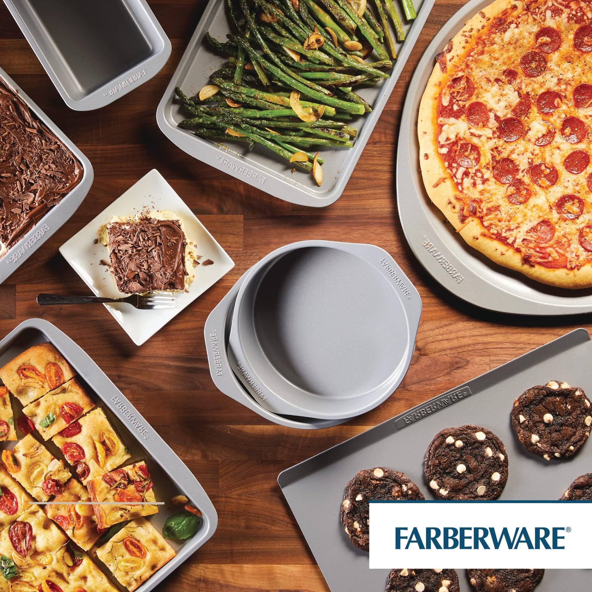Farberware GoldenBake Bakeware Nonstick Baking Pans/Cake Pan Set, Round, Insulated, Two 8-Inch, Gray - CookCave