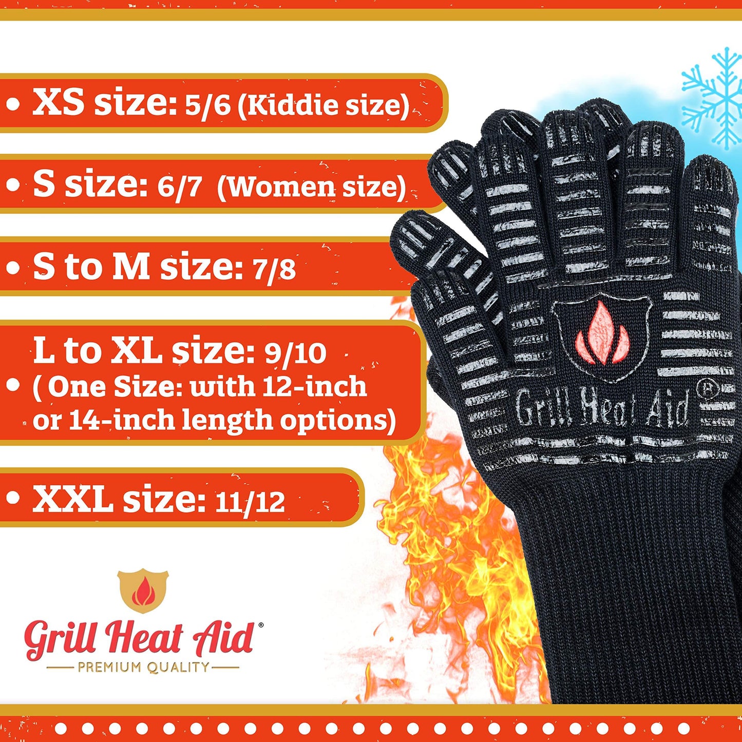GRILL HEAT AID BBQ Gloves Heat Resistant 1,472℉ Extreme. Dexterity in Kitchen to Handle Cooking Hot Food in Oven, Cast Iron, Pizza, Baking, Barbecue, Smoker & Camping. Fireproof Use for Men & Women - CookCave