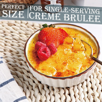 ONEMORE Ramekins 4 oz - Oven Safe Shallow Ramekins for Creme Brulee - Fluted, Set of 6 - CookCave