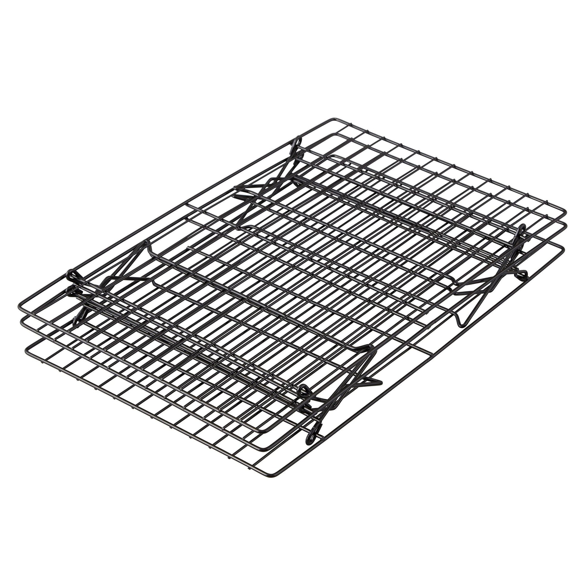 Wilton Excelle Elite 3-Tier Cooling Rack for Cookies, Cake and More - Cool Batches of Cookies, Cake Layers or Finger Foods, Black - CookCave