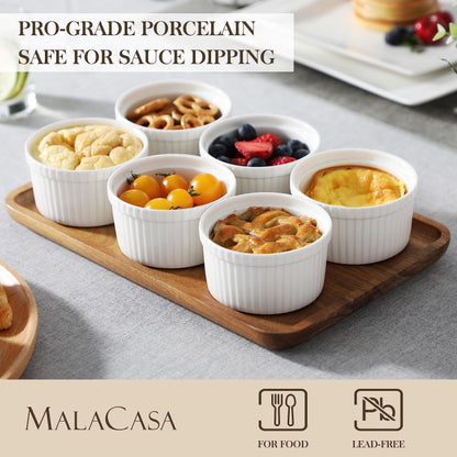 MALACASA Ramekins 1.5 oz set of 12, Mini Ceramic Creme Brulee Ramekins, White Custard Cups, Small Dipping Bowls for Kitchen Serving Sauce Condiments, Dishwasher Oven Safe, Series RAMEKIN.DISH - CookCave