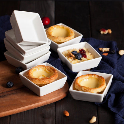 BTaT- Ramekins 4 oz Square, Set of 8 Ramekins for Baking, Creme Brulee Dishes, Souffle Cups, Flan Pan, Sauce Cups, Custard Cups, Pudding Cups, Desert Bowls, Dipping Bowls, Baking Bowls, Small Ramekins - CookCave