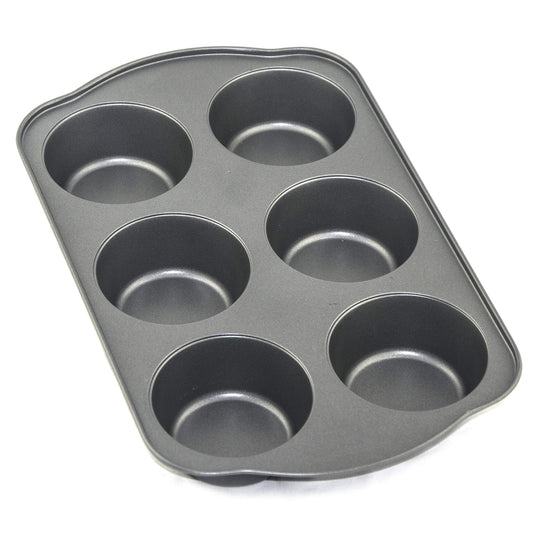 SOFINNI 6 Cup Jumbo Muffin Pan, Tin Cake Pie Cookie Baking Tins Bundt Mold Cupcake Molds Cheesecake Sheet, 3.5" Each Cup - CookCave