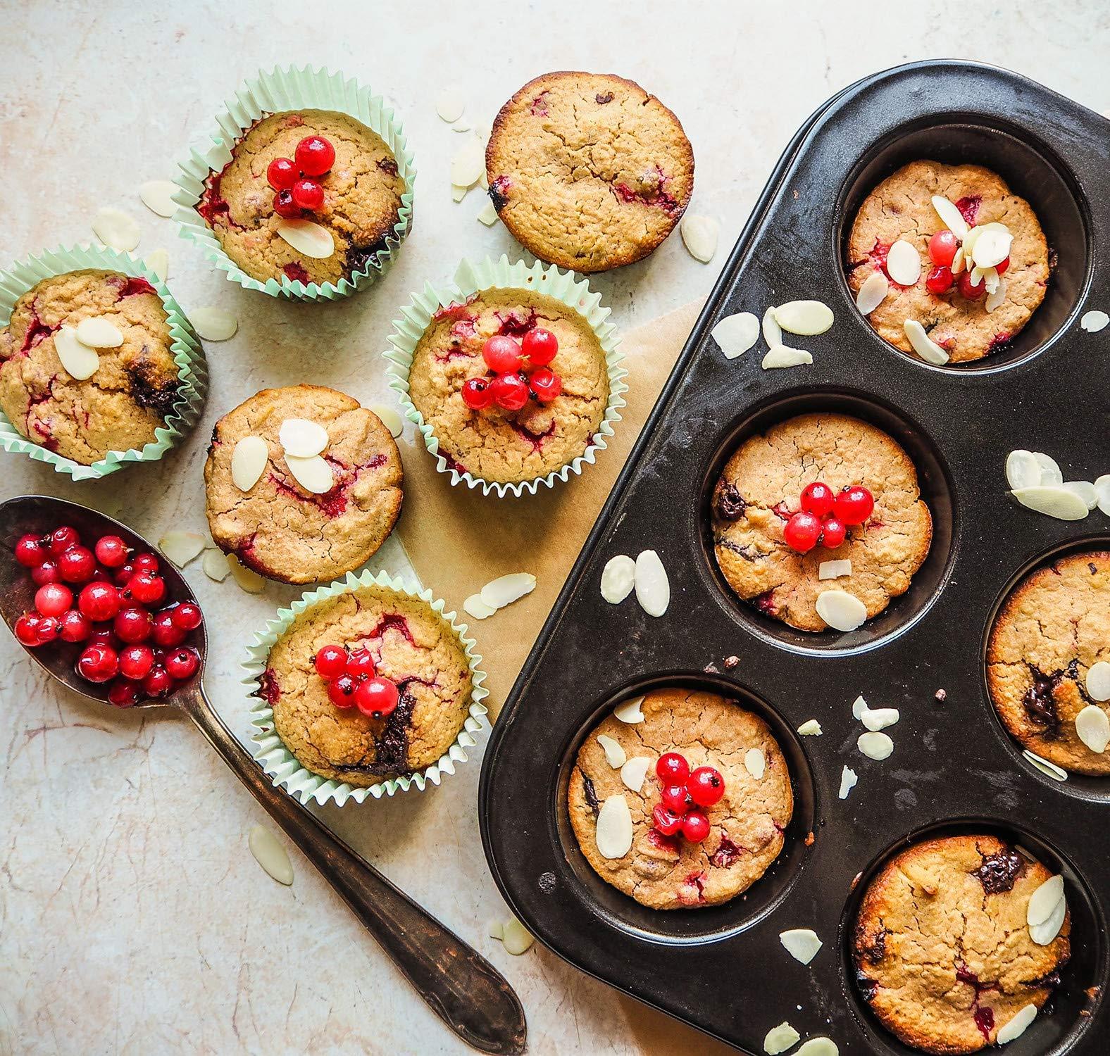 TAOUNOA Muffin Tin, 12-Well Nonstick Cupcake Pan Set of 2, Heavy Duty Steel Muffin Pan - CookCave