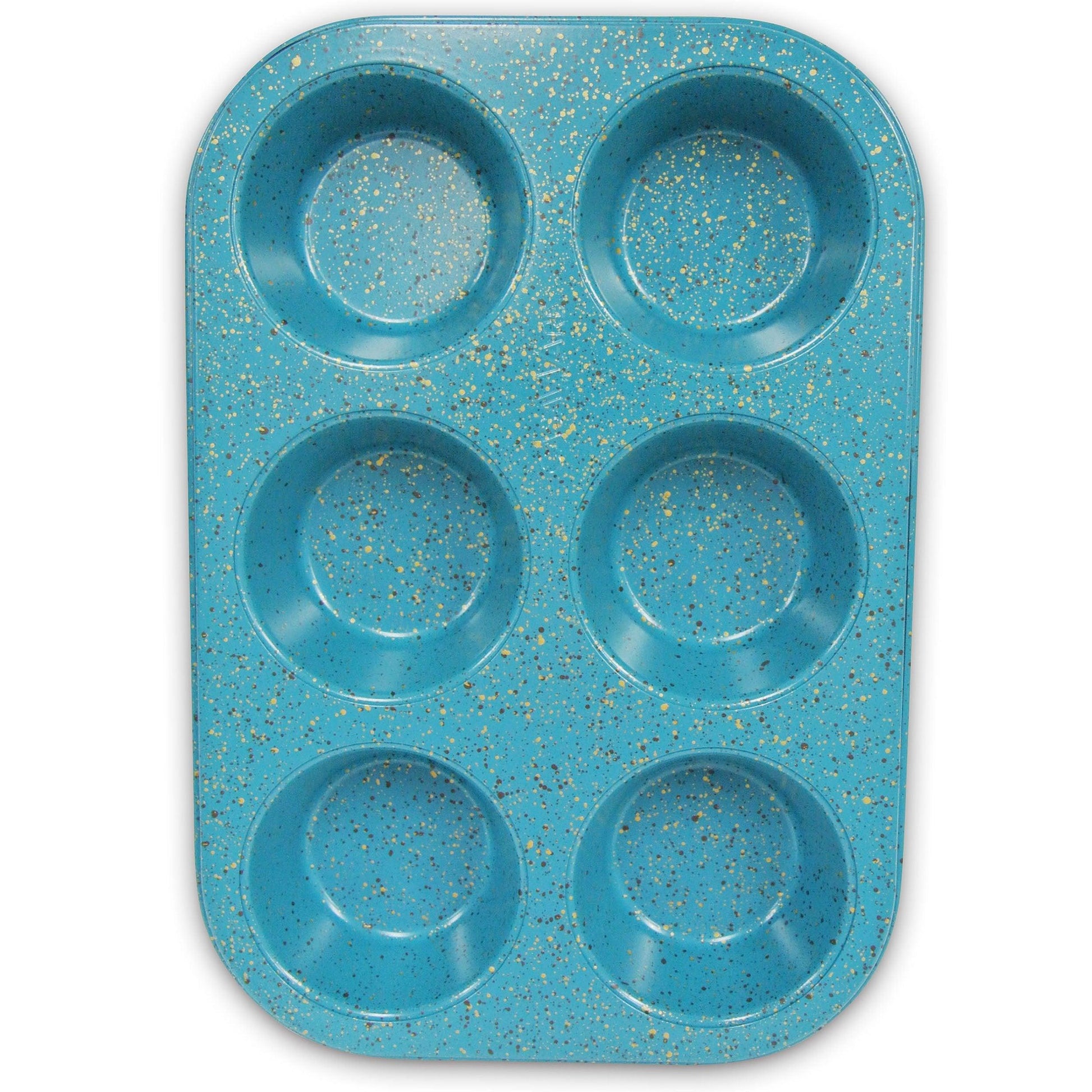 casaWare Toaster Oven 6 Cup Muffin Pan NonStick Ceramic Coated (Blue Granite) - CookCave