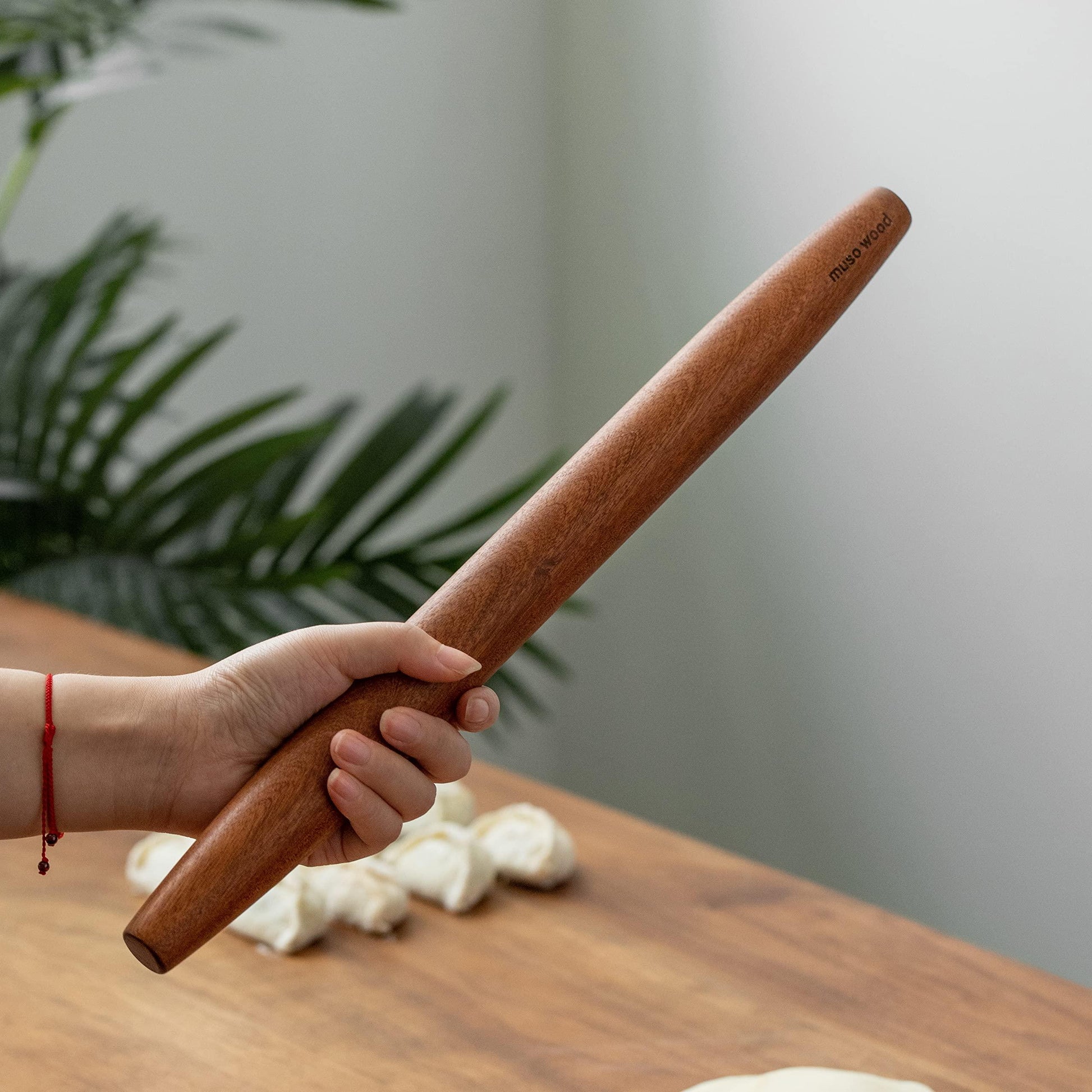 Muso Wood Sapele Wooden French Rolling Pin for Baking, Tapered Roller for Fondant, Pie Crust, Cookie, Pastry (French 15-3/4inch) - CookCave