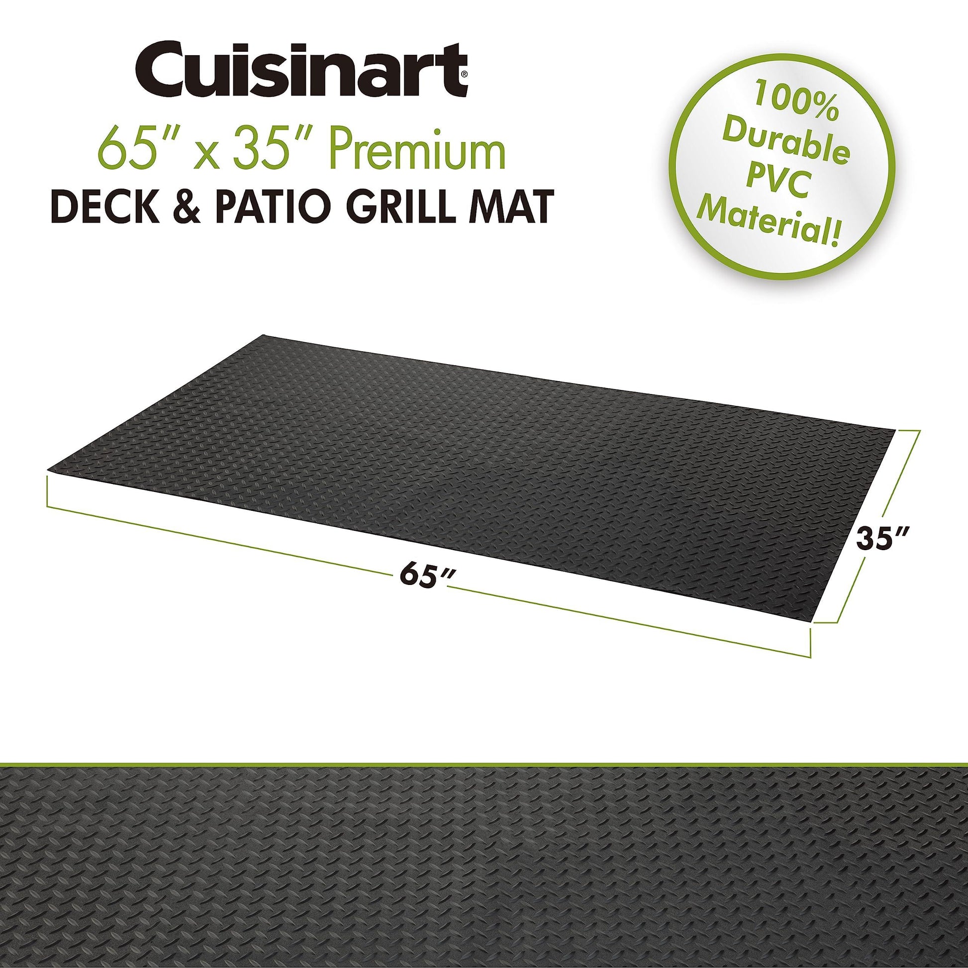 Cuisinart CGMT-300, 65” x 36, 65" x 36", Premium Deck and Patio Grill Mat, 65" x 35" - CookCave