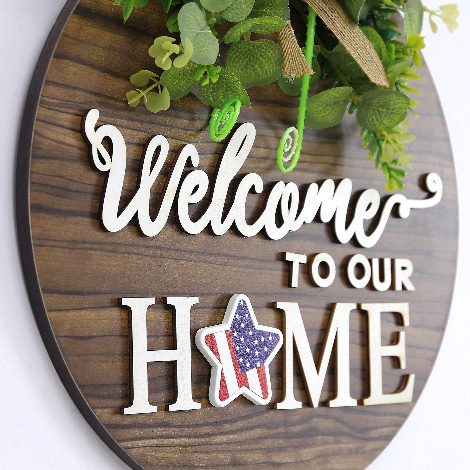 Interchangeable Seasonal Welcome Sign Front Door Decoration, Rustic Round Wood Wreaths Wall Hanging Outdoor, Farmhouse, Porch, for Spring Summer Fall All Seasons Holiday Halloween Christmas. - CookCave