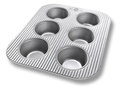 USA Pan Bakeware Toaster Oven Cupcake and Muffin Pan, Nonstick Quick Release Coating, 11 x 9 x 1 1/2", Aluminized Steel - CookCave