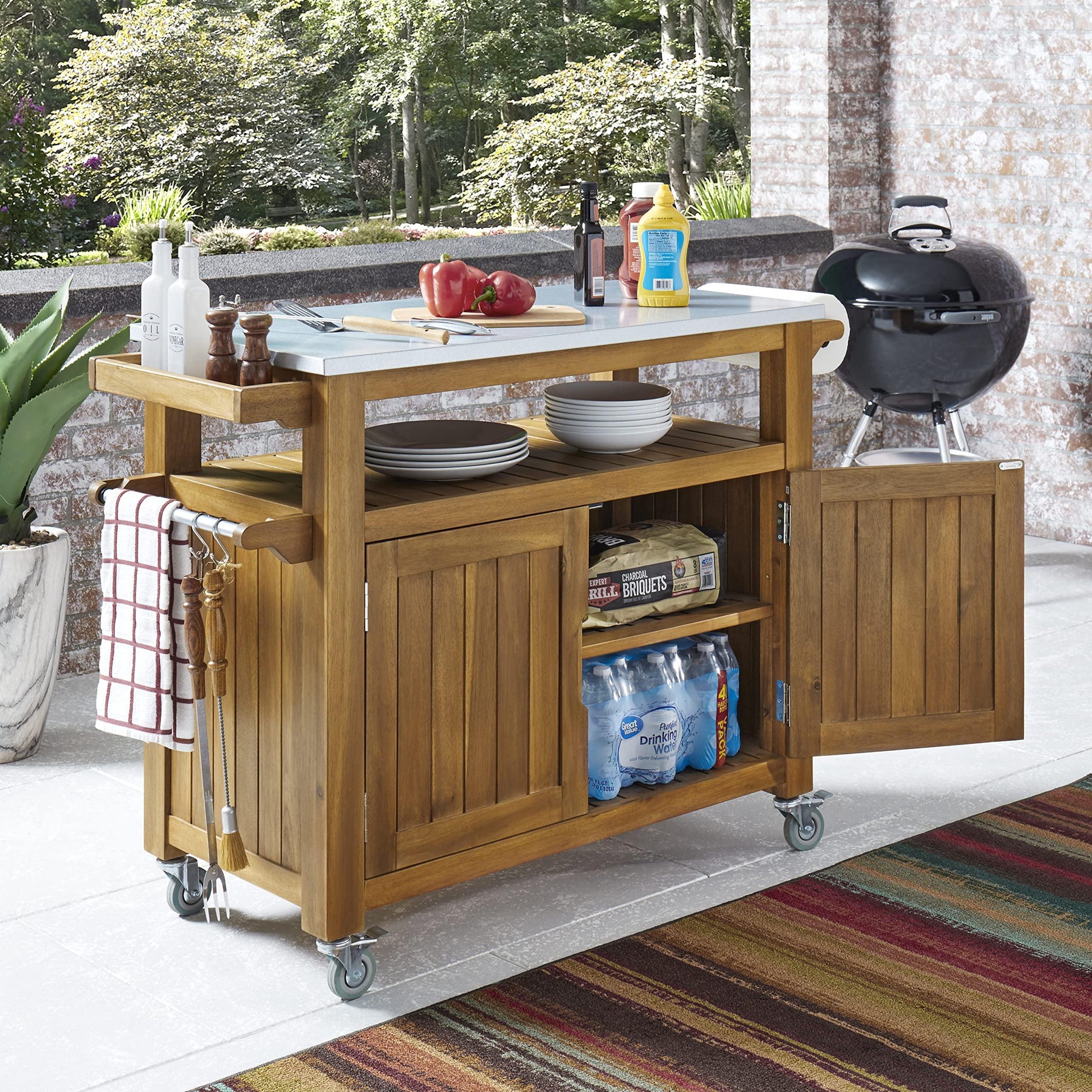 Homestyles Maho Brown Outdoor Cart - CookCave