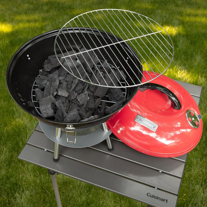 Cuisinart CCG190RB Inch BBQ, 14" x 14" x 15", Portable Charcoal Grill, 14" (Red) - CookCave