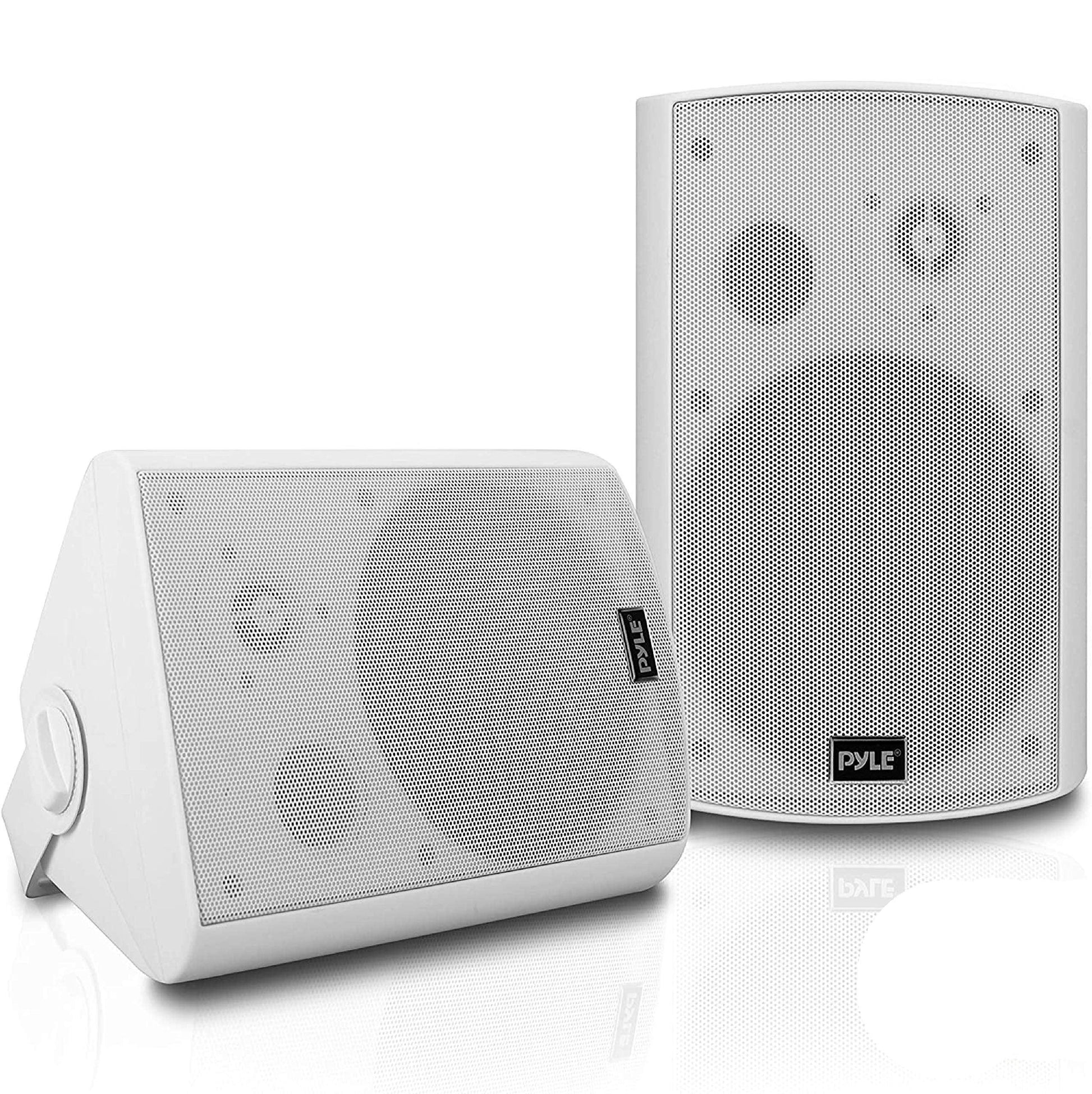 Outdoor Wall-Mount Patio Stereo Speaker - Waterproof Bluetooth Wireless & No Amplifier Needed - Portable Electric Theater Sound Surround System - Pyle PDWR61BTWT - CookCave