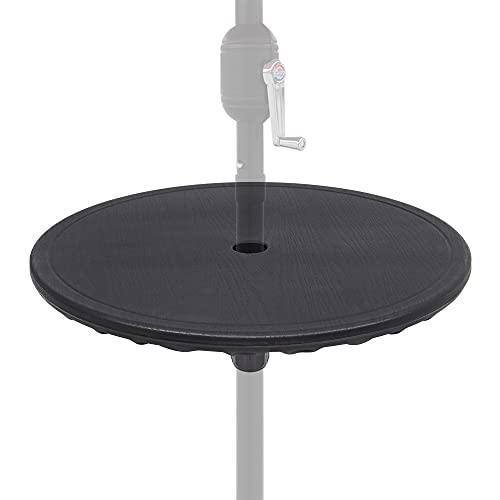 ABBLE 20'' Outdoor Adjustable All Weather Umbrella Table for Beach Patio Garden Poolside Accessory Umbrella Table Top Portable Round Table Fit 38mm (1.49in) Umbrella Pole (Black) - CookCave