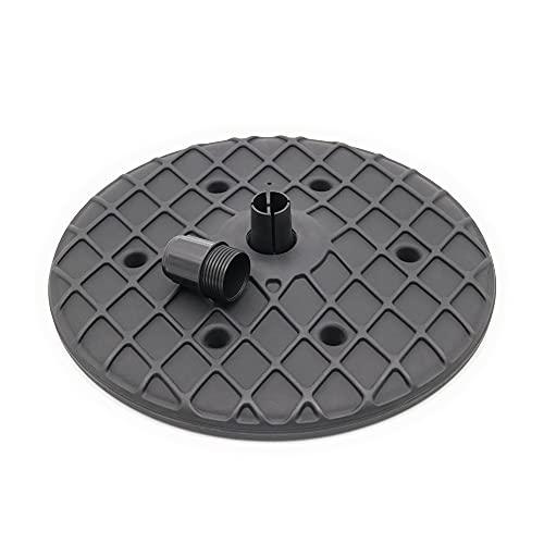 ABBLE 20'' Outdoor Adjustable All Weather Umbrella Table for Beach Patio Garden Poolside Accessory Umbrella Table Top Portable Round Table Fit 38mm (1.49in) Umbrella Pole (Black) - CookCave