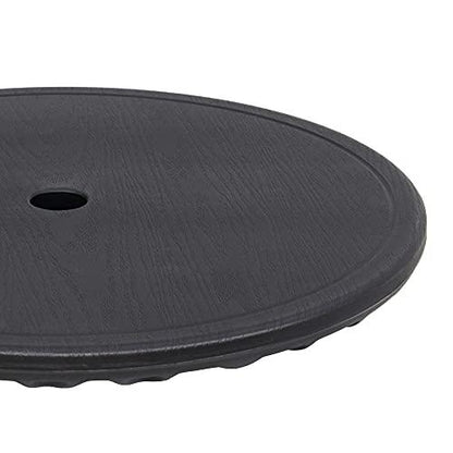 ABBLE 20'' Outdoor Adjustable All Weather Umbrella Table for Beach Patio Garden Poolside Accessory Umbrella Table Top Portable Round Table Fit 38mm (1.49in) Umbrella Pole (Black) - CookCave