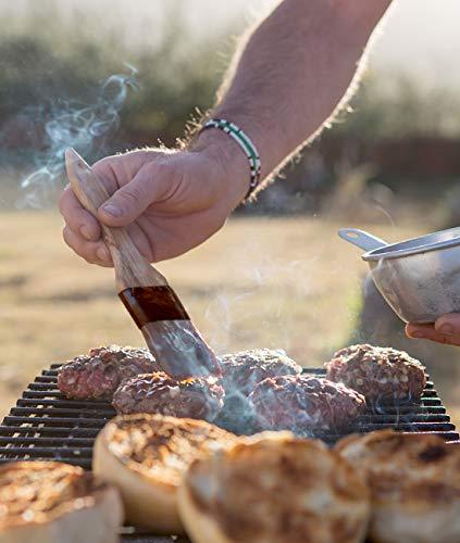 ACKLLR 3 Pack Pastry Brushes with Natural Bristles and Beech Wooden Handle, Basting Oil Brush for Grill BBQ Spreading Butter Cooking Baking Marinade Barbecue (1, 1.5, 1.8 Inches) - CookCave