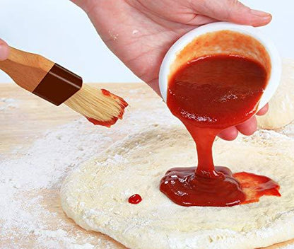 ACKLLR 3 Pack Pastry Brushes with Natural Bristles and Beech Wooden Handle, Basting Oil Brush for Grill BBQ Spreading Butter Cooking Baking Marinade Barbecue (1, 1.5, 1.8 Inches) - CookCave