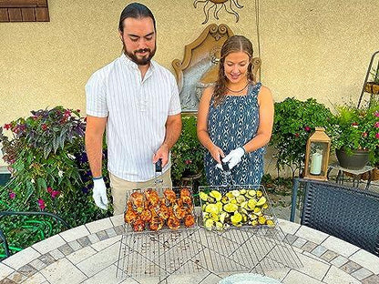 AIGMM Portable Stainless Steel BBQ Barbecue Grilling Basket for Fish ,Vegetables , Steak ,Shrimp, Chops and Many Other Food .Great and Useful BBQ Tool. - CookCave