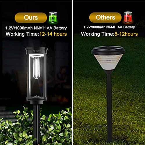 ALFIOT Solar Pathway Lights Waterproof 8 Pack Upgraded Walkway Landscape Outdoor Driveway Auto On/Off Lights for Yard Lawn Patio (Cool White) - CookCave