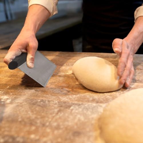 ALLTOP Bench Scraper & Chopper,Stainless Steel Blade Knife,Pastry Cutter for Pasta Dough Bread Cake Baking,Multi-purpose Kitchen Tool with Scale Ruler - Set of 2 Pack - CookCave