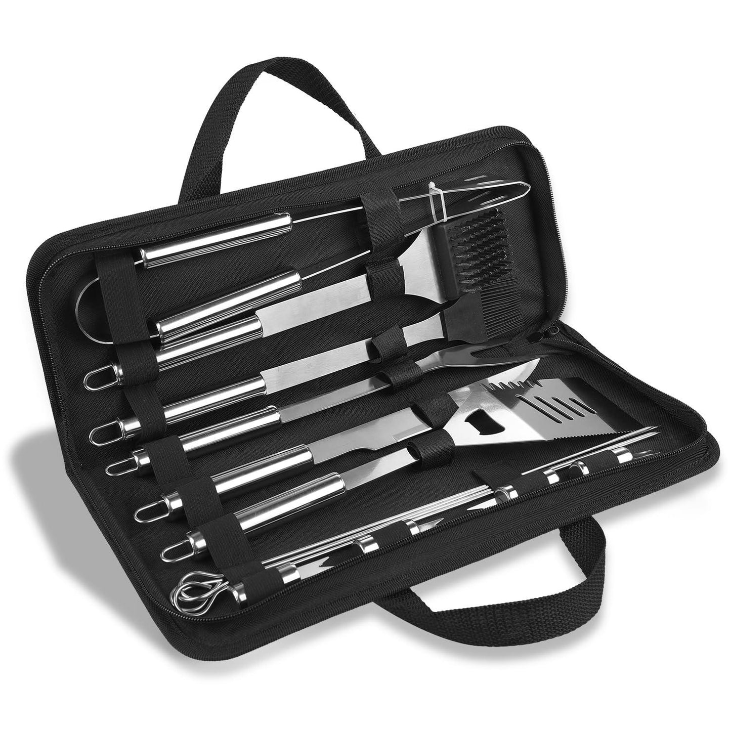 Anpro Grill Kit, Grill Set, Grilling Utensil Set, Grilling Accessories, BBQ Accessories, BBQ Kit, BBQ Grill Tools,Smoker, Camping, Kitchen, Stainless Steel, 21 Pcs,Grilling Gifts for Fathers Day - CookCave