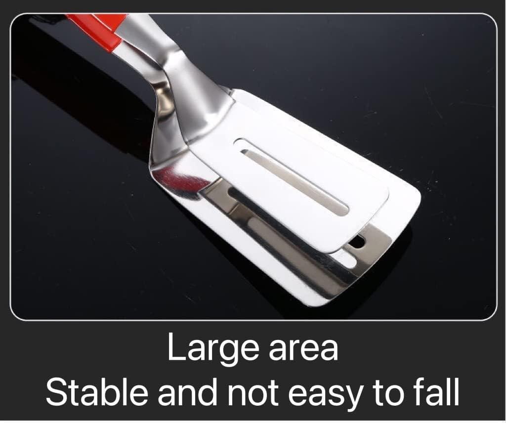 Anti-Scald Extended Handle Spatula Tongs, 11.5 Inch Multifunctional Stainless Steel Cooking Tongs Food Flip Shovel Clamp for Steak Fish Bread Hamburger BBQ Frying Pancake Pies Pizza - CookCave