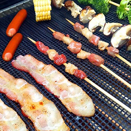 AOOCAN Grill mesh mat - Set of 5 Non Stick BBQ Grill mats, Heavy Duty, Reusable Grilling mats, Easy to Clean - Works on Gas, Charcoal, Pellet Grill - 15.75 x 13 in, Black - CookCave